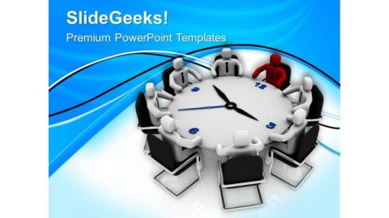 Organize Team Meeting On Time PowerPoint Templates Ppt Backgrounds For Slides 0613