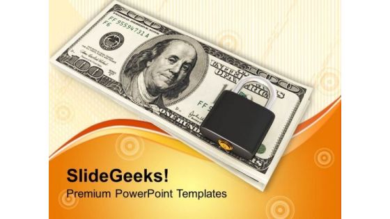Padlock And Dollar Money Protection Future PowerPoint Templates Ppt Backgrounds For Slides 0113
