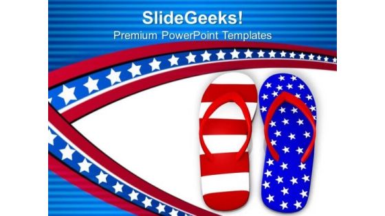 Pair Of Flip Flops American Background PowerPoint Templates Ppt Backgrounds For Slides 0413
