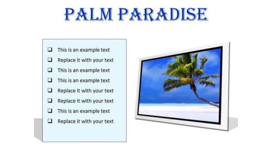 Palm Paradise Beach PowerPoint Presentation Slides F