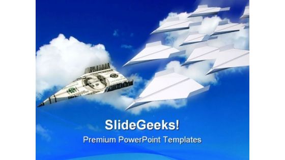 Paper Airplanes Money PowerPoint Templates And PowerPoint Backgrounds 0211