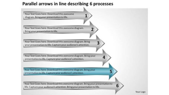 Parallel Arrows In Line Describing 6 Processes Successful Business Plan PowerPoint Templates