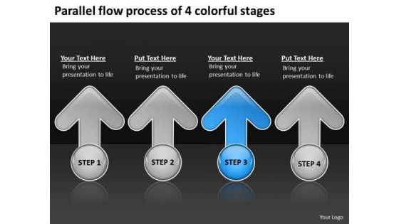 Parallel Flow Process Of 4 Colorful Stages Strategic Business Planning PowerPoint Slides