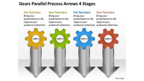 Parallel Process Arrows 4 Stages Business Plans For Small PowerPoint Slides