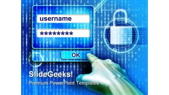 Password Protection Internet Security PowerPoint Backgrounds And Templates 1210