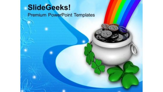 Patricks With Pot Coins Shamrock And Rainbow PowerPoint Templates Ppt Backgrounds For Slides 0313 Patricks With Pot Coins Shamrock And Rainbow PowerPoint Templates Ppt Backgrounds For Slides 0313