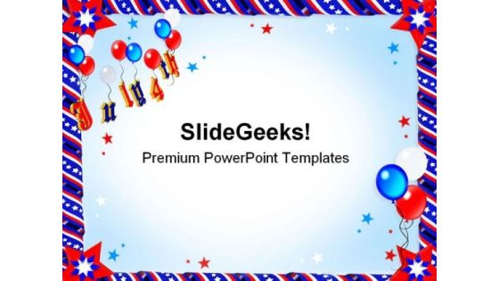 Patriotic Ribbons Balloons Festival PowerPoint Templates And PowerPoint Backgrounds 0611 Patriotic Ribbons Balloons Festival PowerPoint Templates And PowerPoint Backgrounds 0611