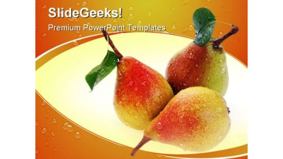 Pears And Leaves Food PowerPoint Templates And PowerPoint Backgrounds 0211