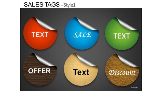 Peeled Stickers Text Boxes Graphics PowerPoint Slides Ppt Templates