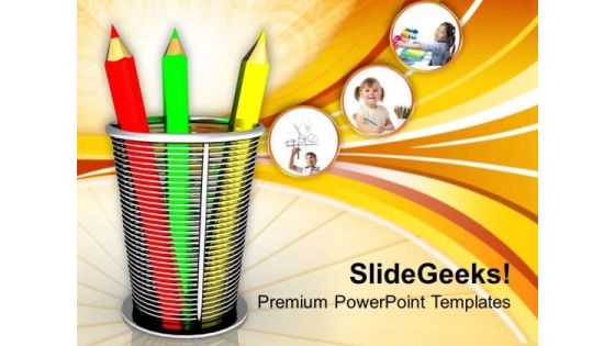 Pencil And Basket Holder Education PowerPoint Templates Ppt Backgrounds For Slides 0313 Pencil And Basket Holder Education PowerPoint Templates Ppt Backgrounds For Slides 0313
