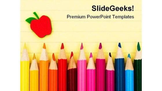 Pencils Education PowerPoint Template 0810 Pencils Education PowerPoint Template 0810