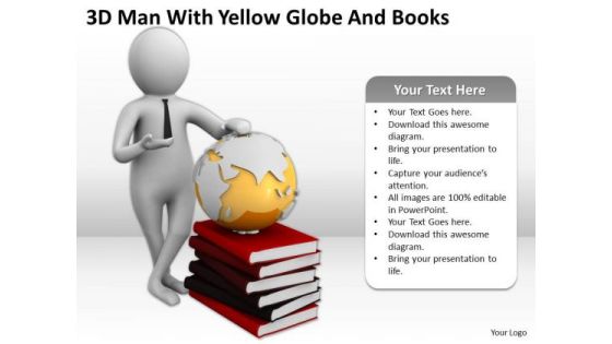 People Business 3d Man With Yellow Globe And Books PowerPoint Slides People Business 3d Man With Yellow Globe And Books PowerPoint Slides