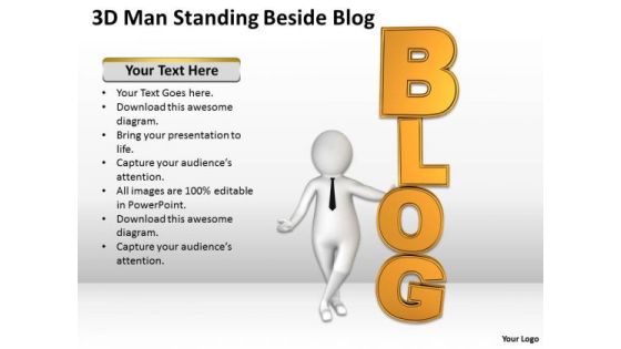 People In Business 3d Man Standing Beside Blog PowerPoint Templates People In Business 3d Man Standing Beside Blog PowerPoint Templates