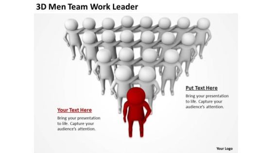 People In Business 3d Men Team Work Leader PowerPoint Templates