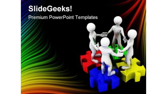 People With Puzzle People PowerPoint Backgrounds And Templates 1210