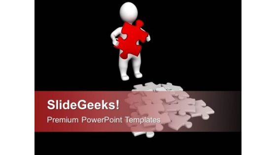 Person Holding Solution Puzzle Business PowerPoint Templates Ppt Backgrounds For Slides 1212