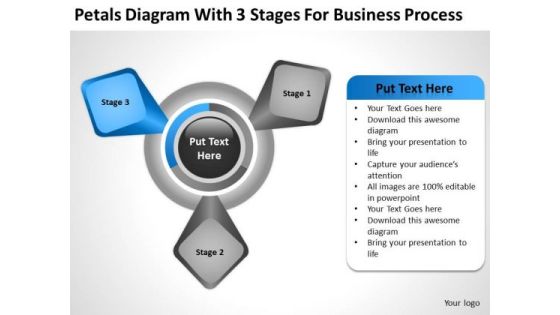 Petals Diagram With 3 Stages For Business Process Ppt Copy Of Plan PowerPoint Slides