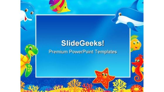 Photo Frame Animals PowerPoint Template 0910 Photo Frame Animals PowerPoint Template 0910