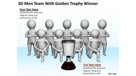 Pictures Of Business Men 3d Team With Golden Trophy Winner PowerPoint Slides Pictures Of Business Men 3d Team With Golden Trophy Winner PowerPoint Slides