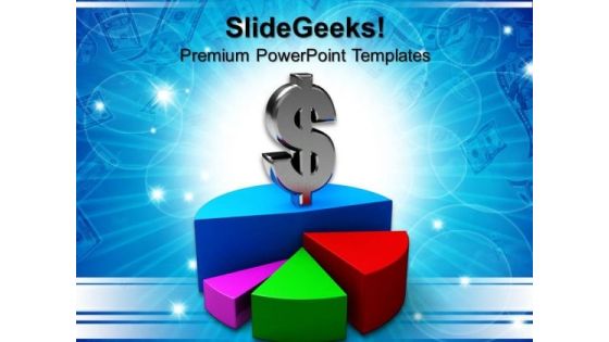 Pie Chart With Dollar Finance PowerPoint Templates And PowerPoint Themes 0712