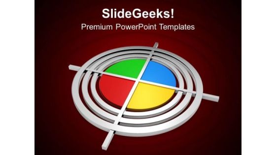 Pie Chart With Four Divisions Sales PowerPoint Templates Ppt Backgrounds For Slides 0113