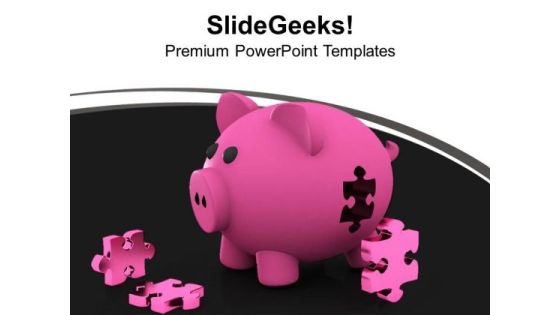 Piggy Bank And Puzzles Saving Concept PowerPoint Templates Ppt Backgrounds For Slides 0213 Piggy Bank And Puzzles Saving Concept PowerPoint Templates Ppt Backgrounds For Slides 0213