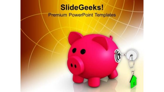 Piggy Bank Closed With Lock Security PowerPoint Templates Ppt Backgrounds For Slides 0213 Piggy Bank Closed With Lock Security PowerPoint Templates Ppt Backgrounds For Slides 0213