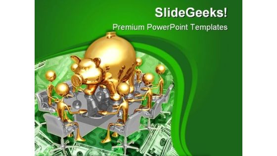 Piggy Bank Meeting Money PowerPoint Templates And PowerPoint Backgrounds 0611
