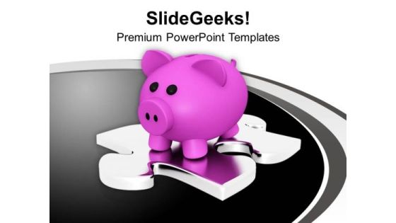 Piggy Bank On Puzzle Business PowerPoint Templates Ppt Backgrounds For Slides 0313 Piggy Bank On Puzzle Business PowerPoint Templates Ppt Backgrounds For Slides 0313