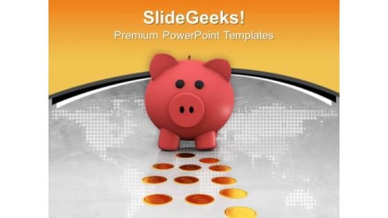 Piggy Bank With Coins Finance PowerPoint Templates And PowerPoint Themes 0912