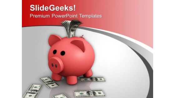 Piggy Bank With Dollar Money Future Savings PowerPoint Templates Ppt Backgrounds For Slides 0313 Piggy Bank With Dollar Money Future Savings PowerPoint Templates Ppt Backgrounds For Slides 0313