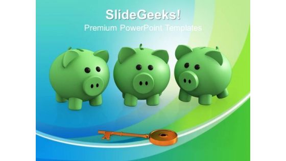 Piggy Bank With Key Business PowerPoint Templates And PowerPoint Themes 0912 Piggy Bank With Key Business PowerPoint Templates And PowerPoint Themes 0912