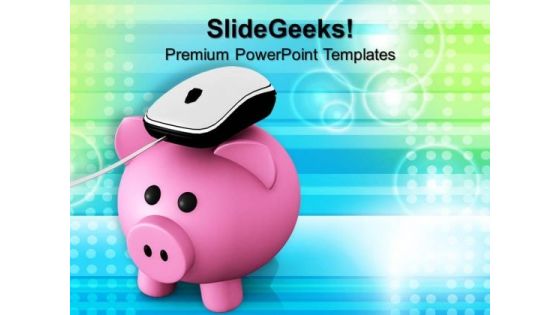 Piggy Bank With Mouse PowerPoint Templates And PowerPoint Themes 0912