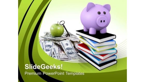 Piggy With Books PowerPoint Templates And PowerPoint Themes 0812 Piggy With Books PowerPoint Templates And PowerPoint Themes 0812