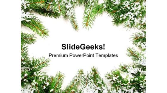 Pine Frame Christmas PowerPoint Background And Template 1210 Pine Frame Christmas PowerPoint Background And Template 1210