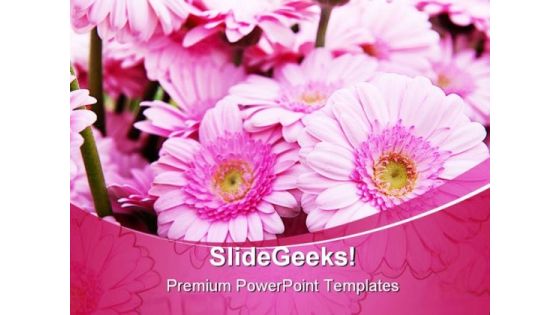 Pink Bouquet Beauty PowerPoint Backgrounds And Templates 0111