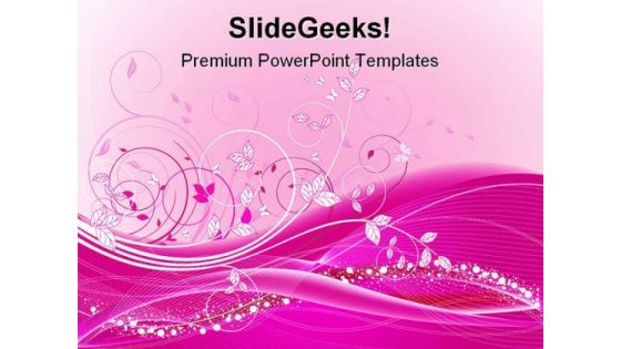 Pink Floral Abstract Beauty PowerPoint Template 0910 Pink Floral Abstract Beauty PowerPoint Template 0910