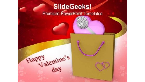 Pink Heart With Shopping Bag Valentines Day PowerPoint Templates Ppt Backgrounds For Slides 0213 Pink Heart With Shopping Bag Valentines Day PowerPoint Templates Ppt Backgrounds For Slides 0213
