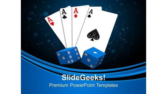 Playing Card With Dices Game Entertainment PowerPoint Templates Ppt Backgrounds For Slides 0213