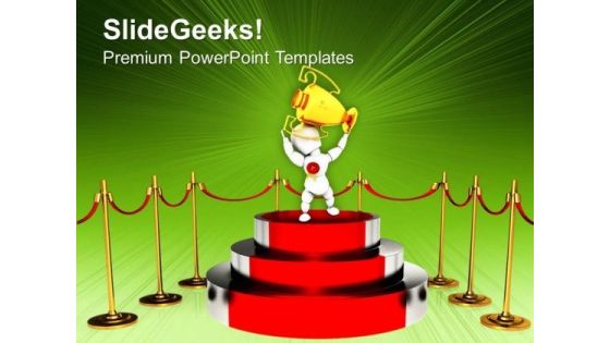 Podium For Winner With Red Carpet Trophy PowerPoint Templates Ppt Backgrounds For Slides 0113 Podium For Winner With Red Carpet Trophy PowerPoint Templates Ppt Backgrounds For Slides 0113