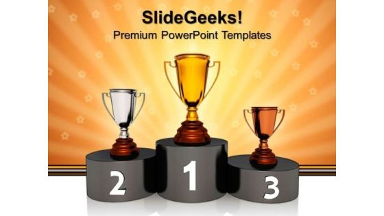 Podium With Golden Trophy Winner Success PowerPoint Templates And PowerPoint Themes 0612 Podium With Golden Trophy Winner Success PowerPoint Templates And PowerPoint Themes 0612