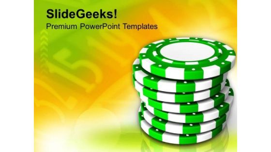 Pokar Chips Casino Theme PowerPoint Templates Ppt Backgrounds For Slides 0513