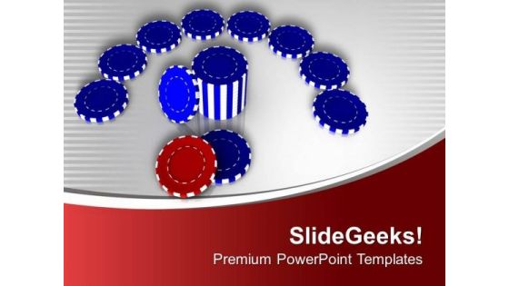 Poker Chips For Royal Casino PowerPoint Templates Ppt Backgrounds For Slides 0513
