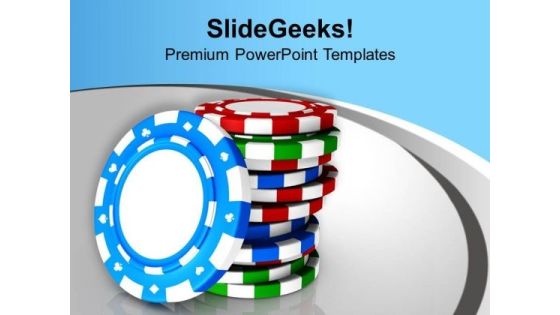 Poker Chips For Royal Casino Theme PowerPoint Templates Ppt Backgrounds For Slides 0513 Poker Chips For Royal Casino Theme PowerPoint Templates Ppt Backgrounds For Slides 0513