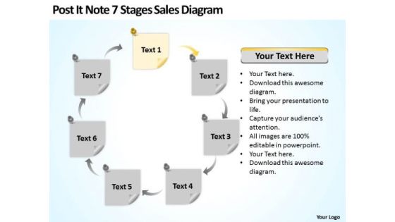 Post It Note 7 Stages Sales Diagram Ppt Business Plans That Work PowerPoint Slides Post It Note 7 Stages Sales Diagram Ppt Business Plans That Work PowerPoint Slides