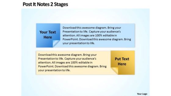 Post It Notes 2 Stages Ppt Marketing Plan For Small Business PowerPoint Slides Post It Notes 2 Stages Ppt Marketing Plan For Small Business PowerPoint Slides