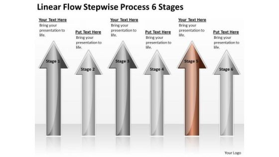 Power Point Arrows Stepwise Process 6 Stages Arrow PowerPoint Templates Backgrounds For Slides