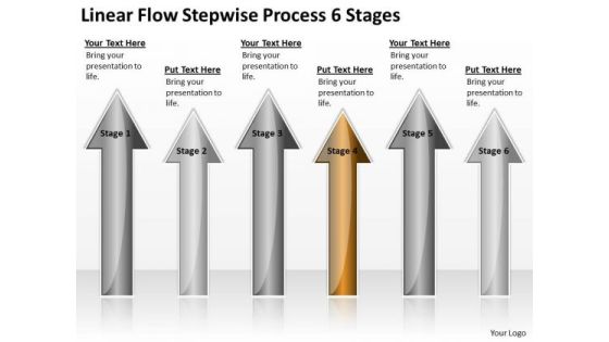 Power Point Arrows Stepwise Process 6 Stages PowerPoint Templates Backgrounds For Slides