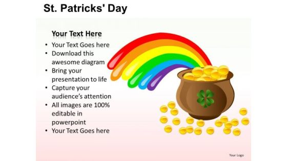 PowerPoint Backgrounds Gold Patricks Day Ppt Layout