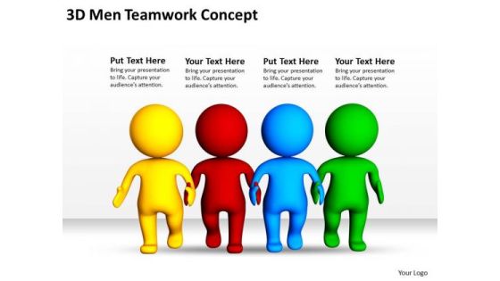 PowerPoint Business 3d Men Teamwork Concept Templates Backgrounds For Slides
